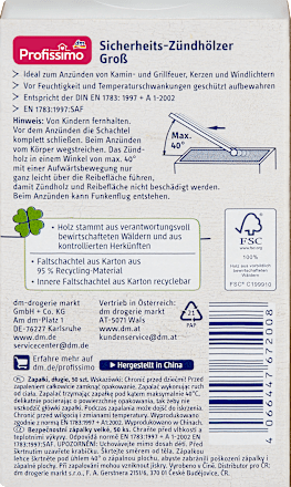 Sicherheits-Zündhölzer Maxi Profissimo