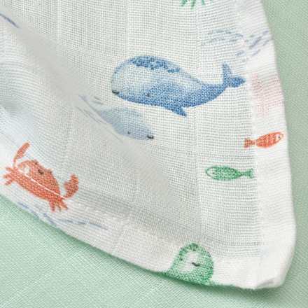 Mulltücher mit Unterwasserwelt-Muster, ca. 80 x 80 cm ALANA