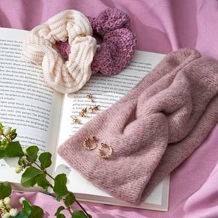 Scrunchies creme, altrosa ebelin