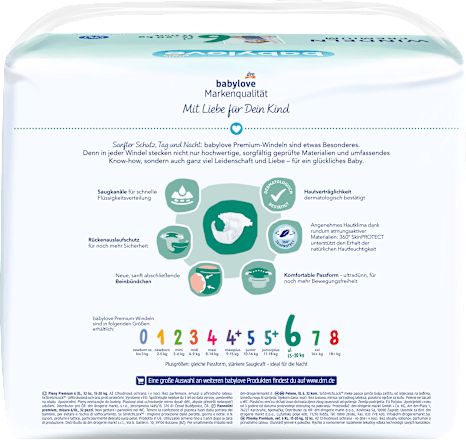 Pannolini premium taglia 6 xl (15-20 kg) babylove