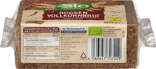 Brot Roggenvollkorn (12 Stück) dmBio