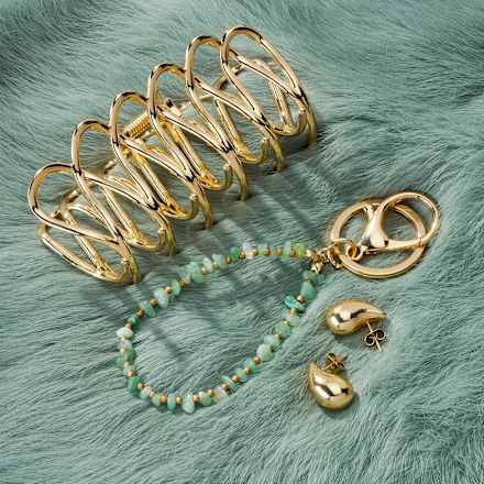 Ohrstecker Tropfenform, Silber- & Gold-Optik ebelin