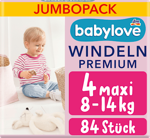 Windeln Premium Gr. 4 Maxi (8-14 kg), Jumbo Pack babylove