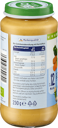Gemüse Suppe mit Kartoffel, Pastinake und Karotte, ab dem 12.Monat dmBio