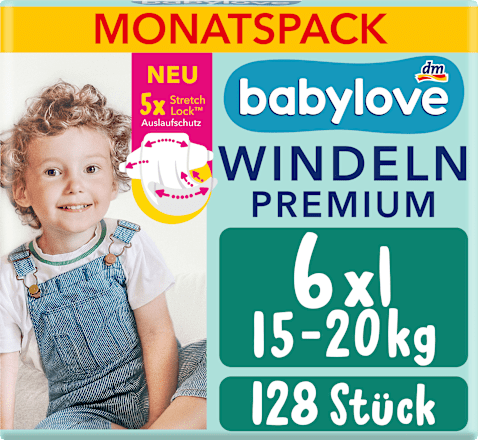 Plienky Premium - veľ. 6 xl (15-20 kg) Monats Pack babylove