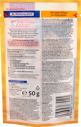 Gustare pentru pisici chips cu pui Dein Bestes