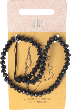 Handykette schwarz mit Perlen s-he stylecollection