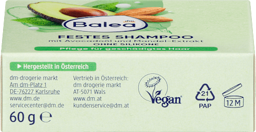 Trdi šampon za lase z avokadovim oljem in izvlečkom mandljev Balea