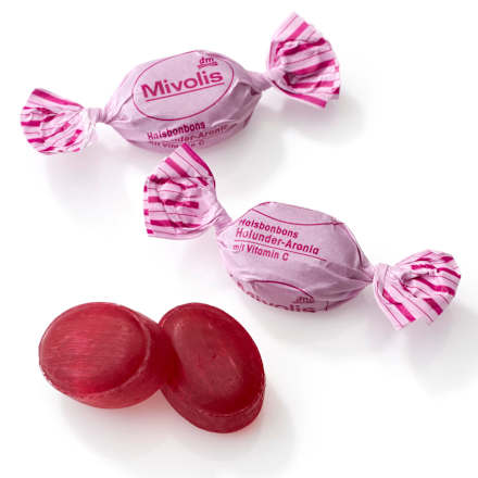 Bonbon, Holunder-Aronia, zuckerfrei Mivolis