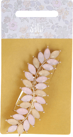 Patentspange rosa im Blatt-Design s-he stylecollection