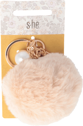 Schlüsselanhänger rosa Bommel s-he stylecollection