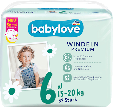 Pannolini premium taglia 6 xl (15-20 kg) babylove