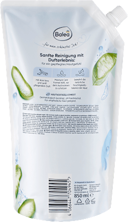 Tekuté krémové mydlo Sensitive, náhradná náplň Balea