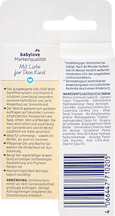 Sonnenstick Gesicht ultra sensitive, LSF 50+ babylove