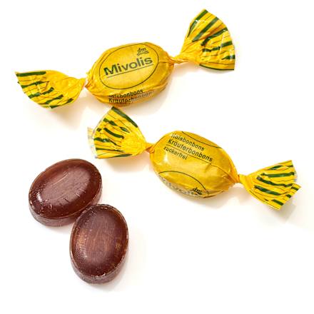 Bomboane din plante aromatice pentru gat Mivolis