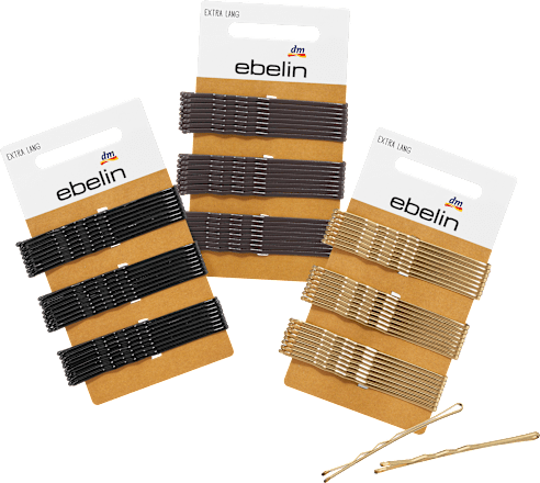 Haarklemmen extra lang, schwarz/braun/goldfarben ebelin