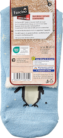 ABS Socken XMAS mit Pinguin-Motiv blau Gr. 39-42 Fascino