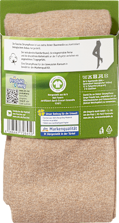 Strumpfhose mit Bio-Baumwolle, Gr. 38/40, beige Fascino