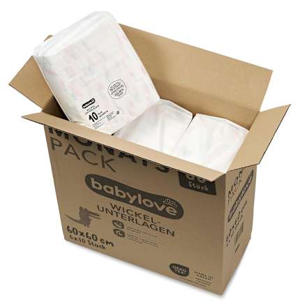 Previjalna podloga, 60 x 60 cm (6 x 10 kos) – mesečno pakiranje babylove