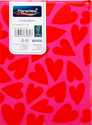 Fotoalbum Pocket 10x15 cm Herz Paradies