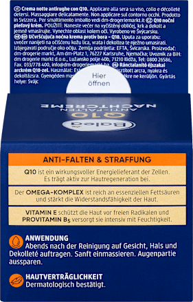 Ránctalanító éjszakai arckrém Q10 Balea