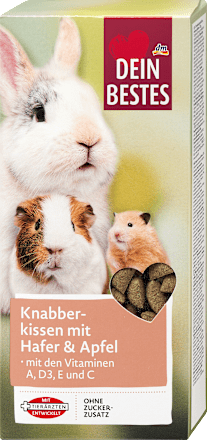 Przysmak dla gryzoni chrupiący, poduszeczki z owsem & jabłkiem Dein Bestes