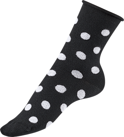 Socken mit Punkte-Muster & Bio-Baumwolle schwarz & weiß Gr. 35-38 Fascino