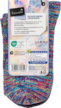 Socken in Strick-Optik mit Umschlagbund blau Gr. 35-38 Fascino
