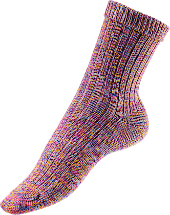 Socken in Strick-Optik mit Umschlagbund lila Gr. 39-42 Fascino