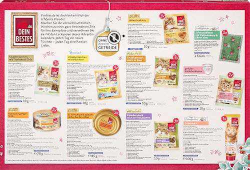 Adventskalender 2024 - 24 leckere Katzensnacks Dein Bestes