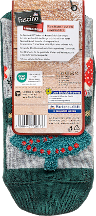 ABS Socken XMAS mit Christbaum-Motiv grau & grün Gr. 35-38 Fascino