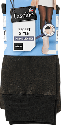 Leggings Secret Style mit Innenfleece & Transparent-Optik schwarz Gr. 38/40 Fascino