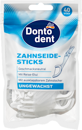 Zahnseidesticks ungewachst mit Etui Dontodent