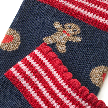 Socken mit Weihnachts-Muster, blau, Gr. 23/26 PUSBLU