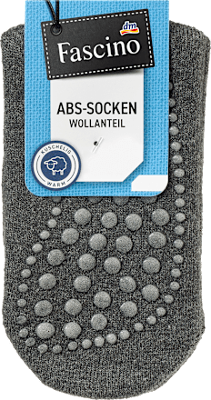 ABS-Socken mit Wolle grau Gr. 39-42 Fascino