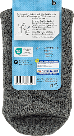 ABS-Socken mit Wolle grau Gr. 39-42 Fascino