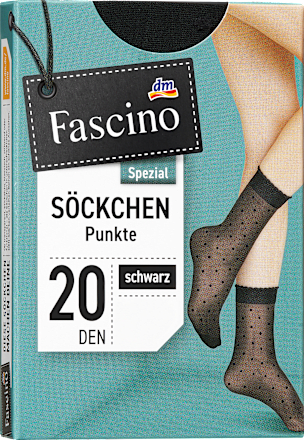 Söckchen mit Punkte-Muster schwarz Gr. 39-42, 20 DEN Fascino