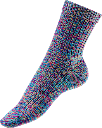 Socken in Strick-Optik mit Umschlagbund blau Gr. 35-38 Fascino