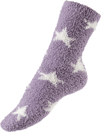 Kuschelsocken mit Stern-Muster lila Gr. 39-42 Fascino