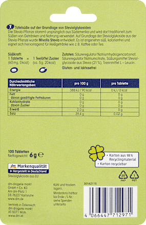 Sztívia édesítőszer tabletta Mivolis