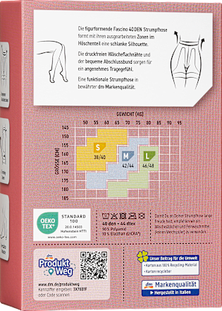 Strumpfhose Body-Forming schwarz Gr. 46/48, 40 DEN Fascino