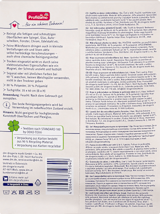 Fenstertuch aus Mikrofeinfaser 2in1 Profissimo