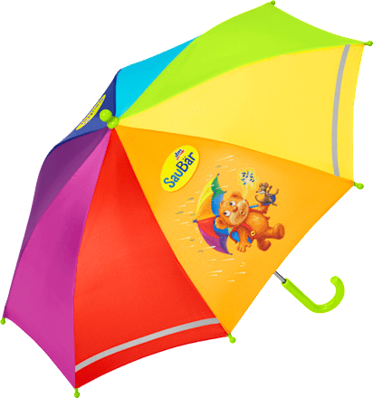 Kinderschirm mit Reflektor, Regenbogen SauBär