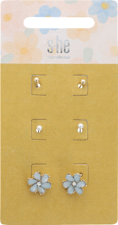 Ohrstecker-Set gold im Blumendesign SHE