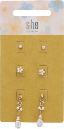 Ohrstecker-Set mit Perlen Anhänger (3 Paar) s-he stylecollection