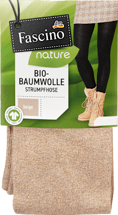 Strumpfhose mit Bio-Baumwolle, Gr. 46/48, beige Fascino