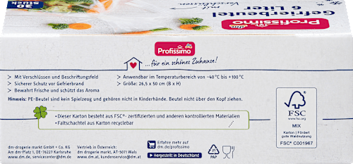 Gefrierbeutel 6 l mit Verschlüssen Profissimo