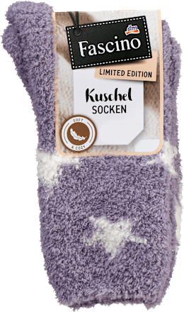 Kuschelsocken mit Stern-Muster lila Gr. 39-42 Fascino
