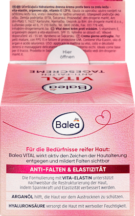 Crema giorno antirughe con protezione solare Balea