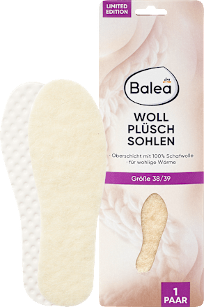 Einlegesohlen Wollplüsch Gr. 38/39 Balea